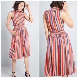 ModCloth Savor the Occasion Dress Stripe Large